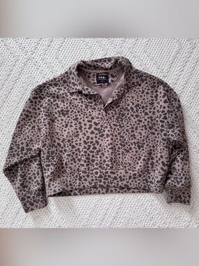 Abercrombie YPB Leopard Print Cropped Sweatshirt Medium